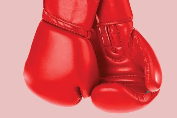 Boxing gloves hanging